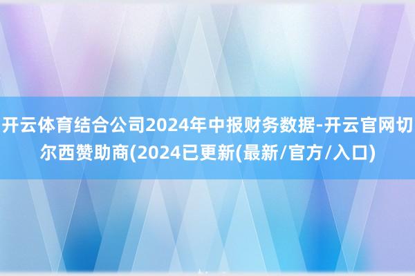 开云体育结合公司2024年中报财务数据-开云官网切尔西赞助商(2024已更新(最新/官方/入口)