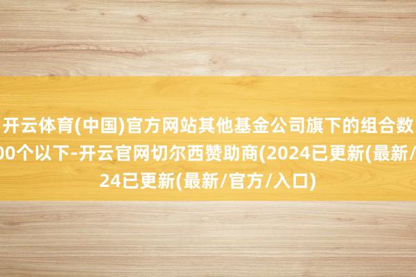 开云体育(中国)官方网站其他基金公司旗下的组合数目大多在100个以下-开云官网切尔西赞助商(2024已更新(最新/官方/入口)