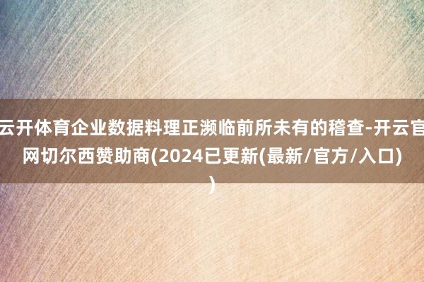 云开体育企业数据料理正濒临前所未有的稽查-开云官网切尔西赞助商(2024已更新(最新/官方/入口)